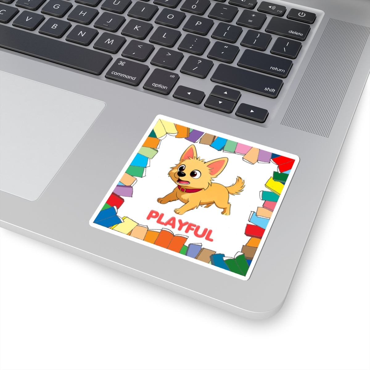 Playful Puppy Kiss-Cut Sticker — Peeps Cute Puppy Laptop Decal