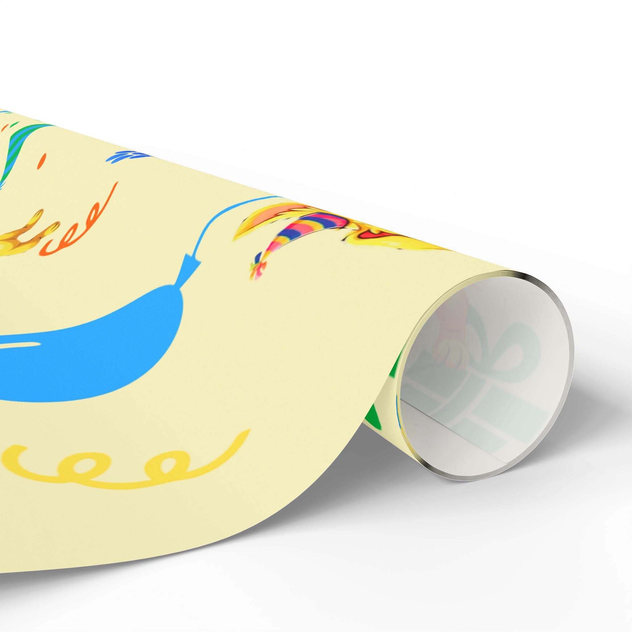 Silly Mutts Tales™ Peeps Birthday Gift Wrapping Paper – Butter Yellow