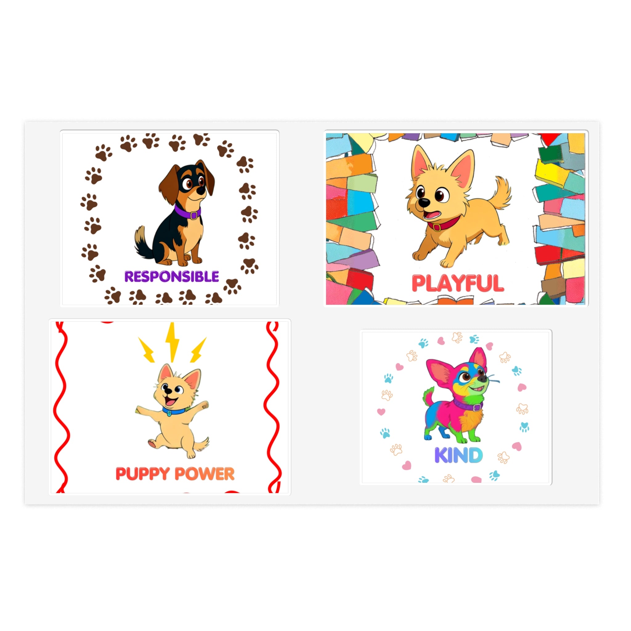 Silly Mutts Tales  Sticker Sheet — Cute Characters Sticker Pack ( Candy and Peeps)
