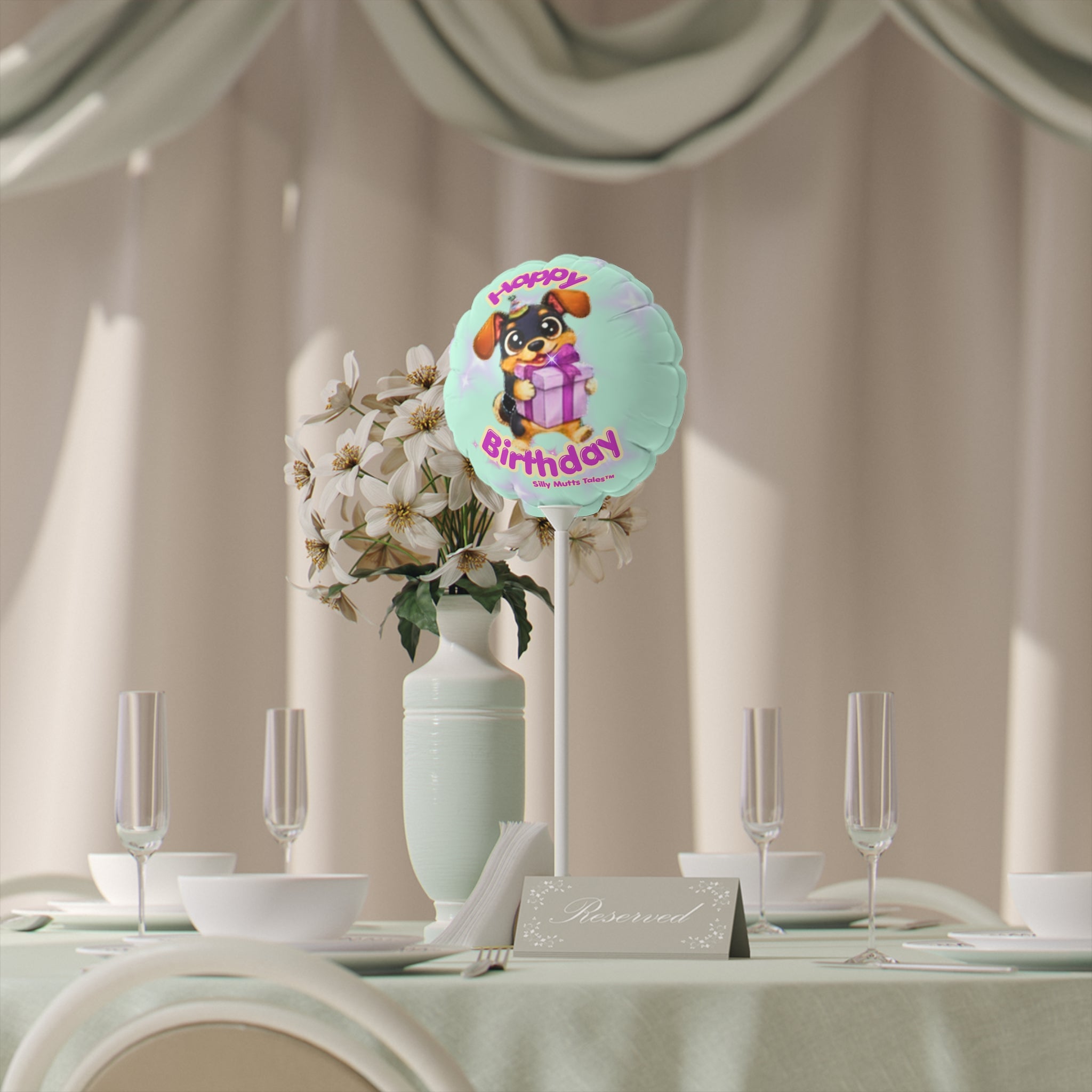 Happy Birthday Candy Balloon | Silly Mutts Tales™ Party Decoration