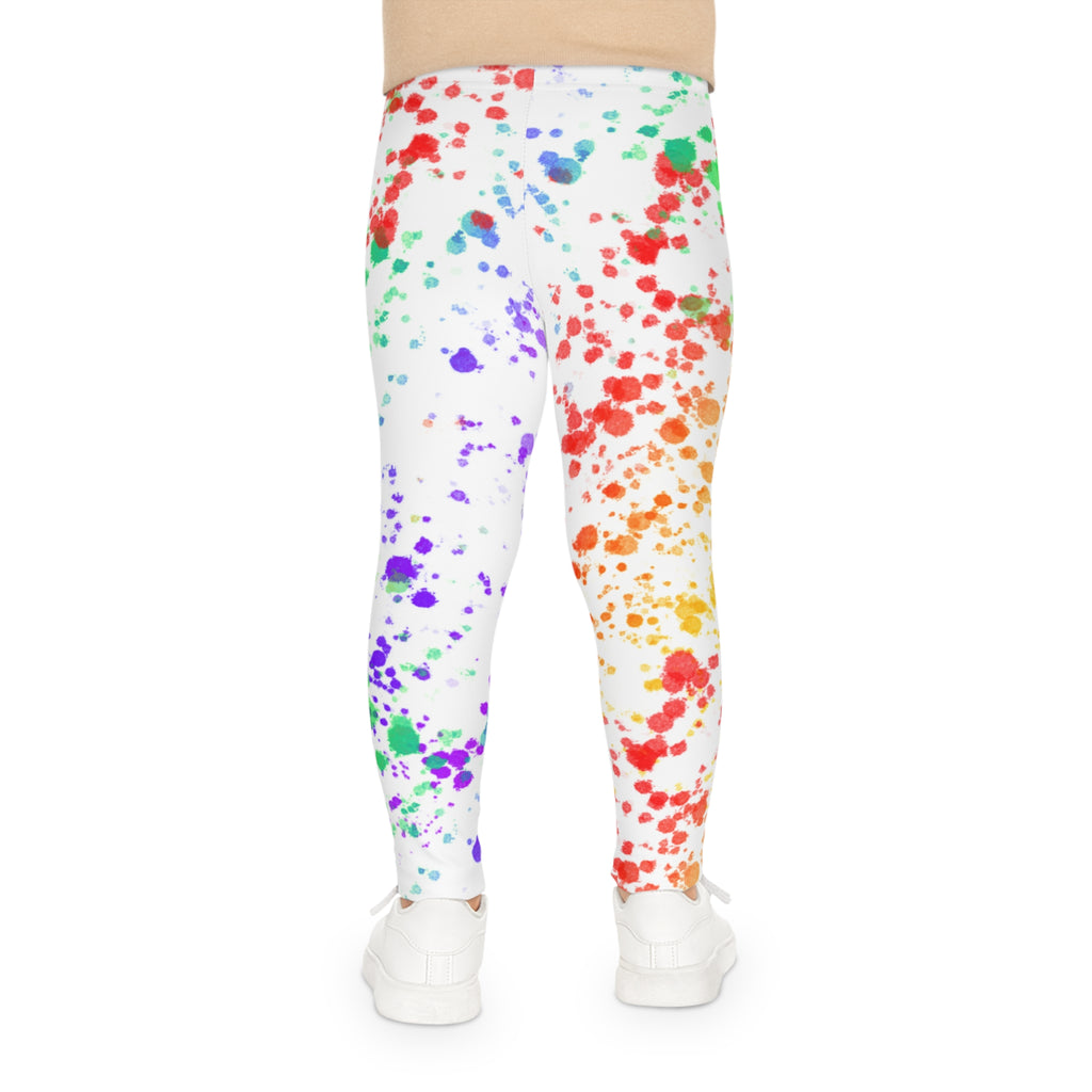 Kids Leggings — Rainbow Paint Splatter (matches "Color Your World" Tie Dye Tee)