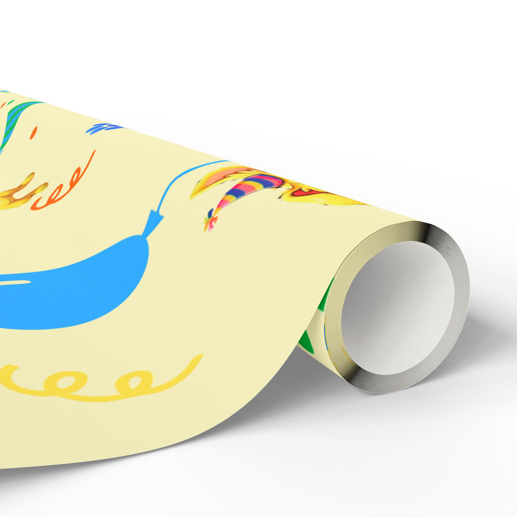 Silly Mutts Tales™ Peeps Birthday Gift Wrapping Paper – Butter Yellow