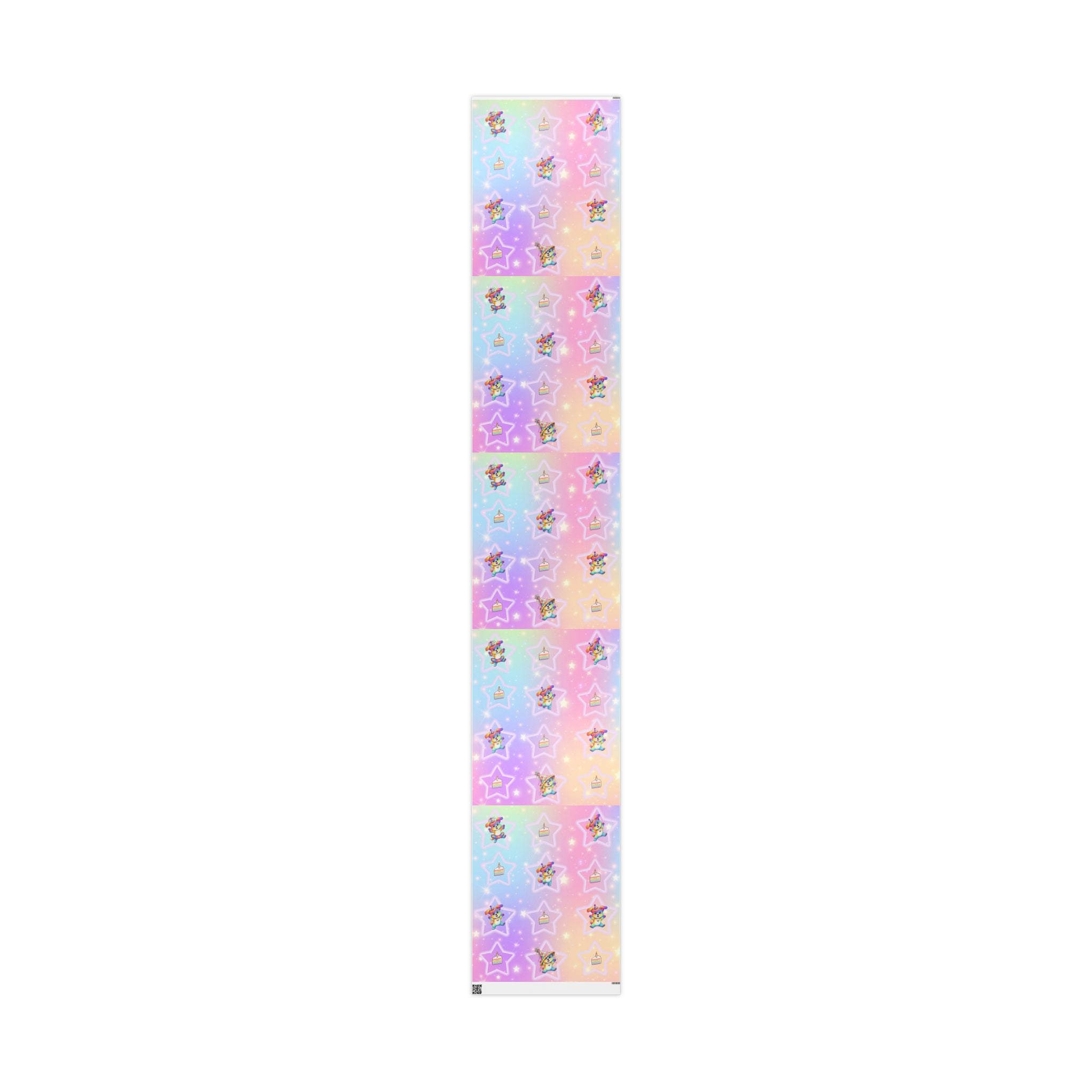 Silly Mutts Tales™Color Your World With Kindness– Rainbow Candy Birthday Wrapping Paper (Glossy Finish)