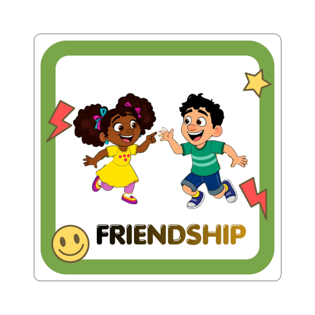 Friendship Kiss-Cut Sticker — Zoey and Joey High-Five Design