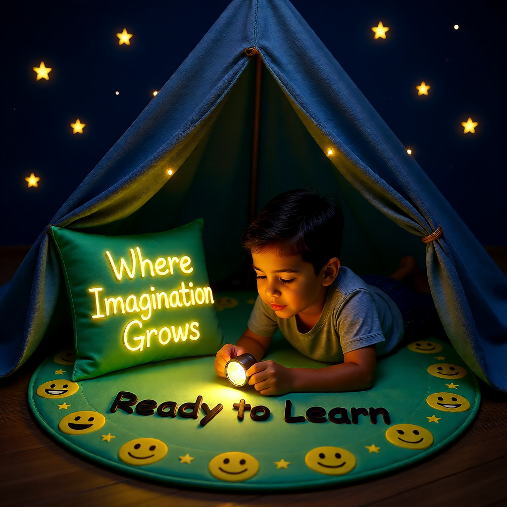 Ready to Learn Round Floor Pillow- Calm Corner Cushion Featuring Candy & Peeps