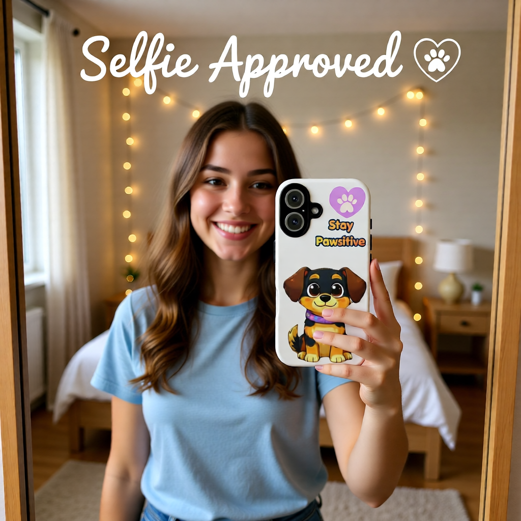 Stay Pawsitive Phone Case | Cute Dog Phone Case | Candy the Puppy