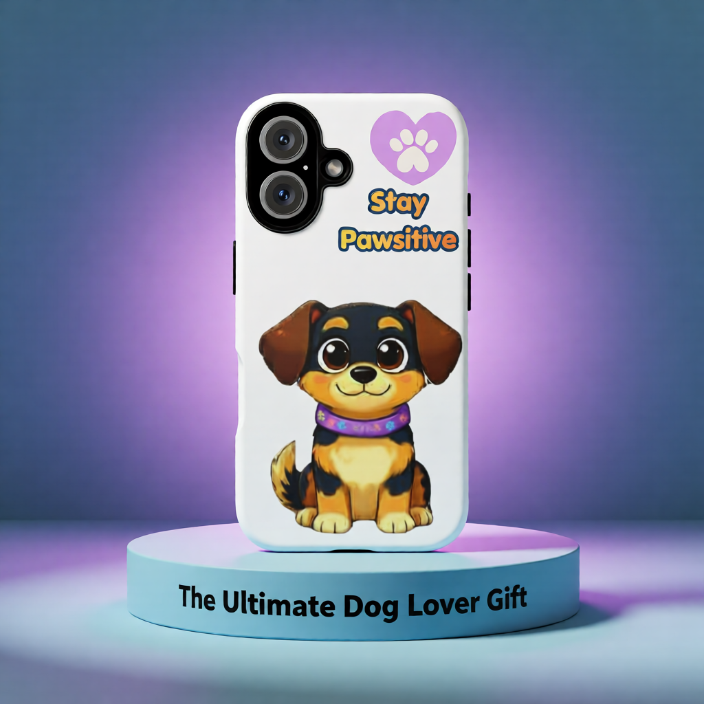 Stay Pawsitive Phone Case | Cute Dog Phone Case | Candy the Puppy