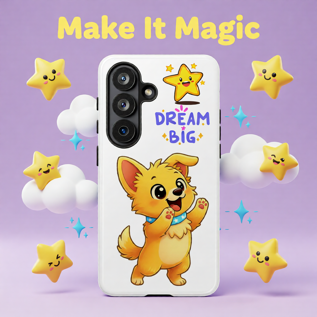 Dream Big Phone Case| Cute Dog Phone Case | Peeps the Puppy