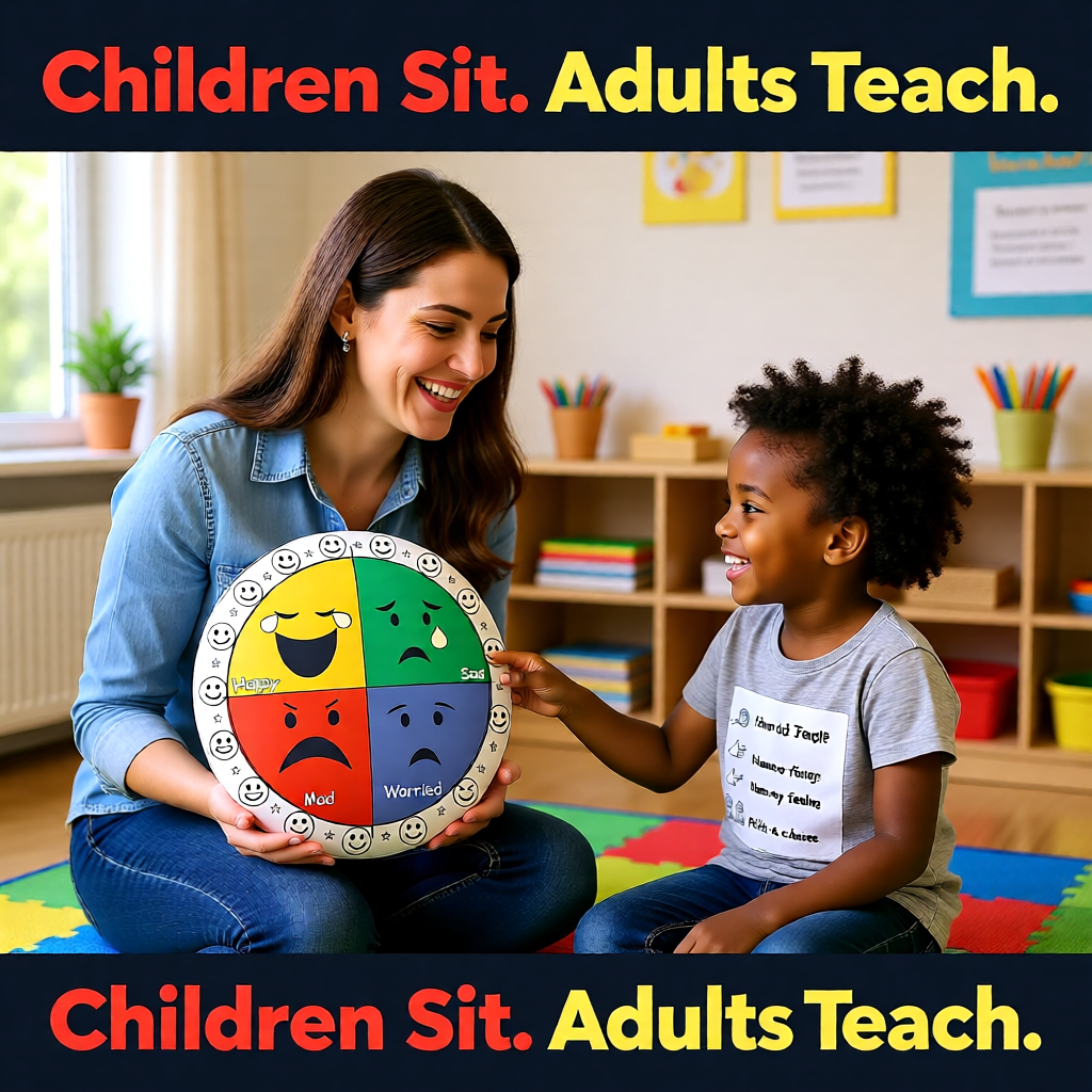 Feelings Check-In™ Round Floor Pillow More Than a Pillow—A Simple Self-Regulation Tool for Kids