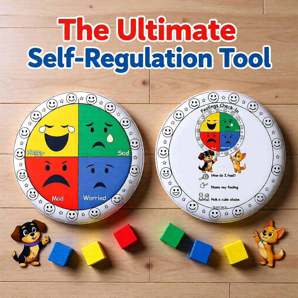 Feelings Check-In™ Round Floor Pillow More Than a Pillow—A Simple Self-Regulation Tool for Kids