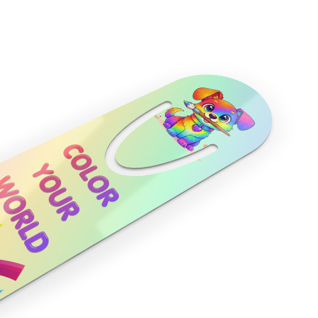 Color Your World With Kindness Bookmark – Candy the Artist Pup
