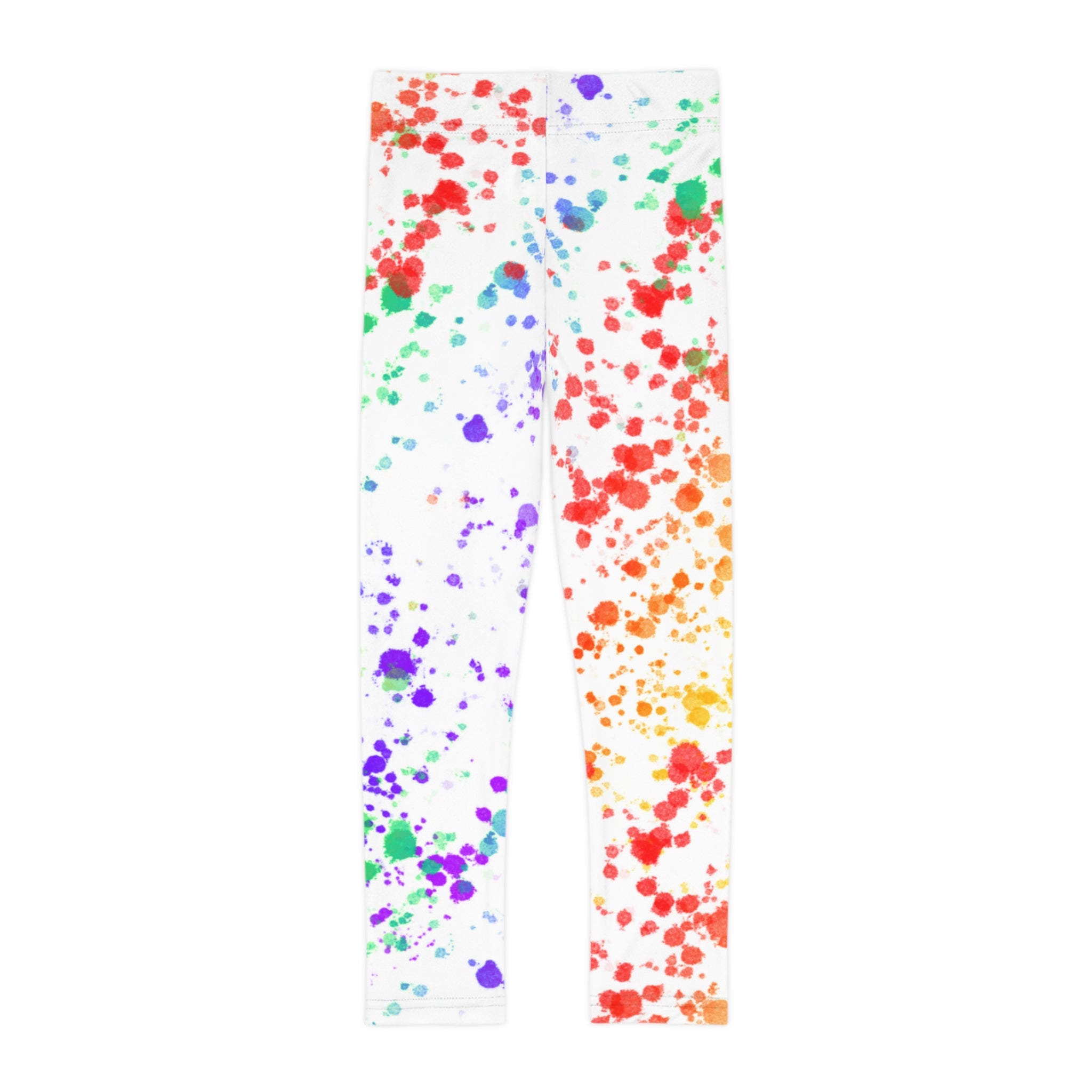 Kids Leggings — Rainbow Paint Splatter (matches "Color Your World" Tie Dye Tee)