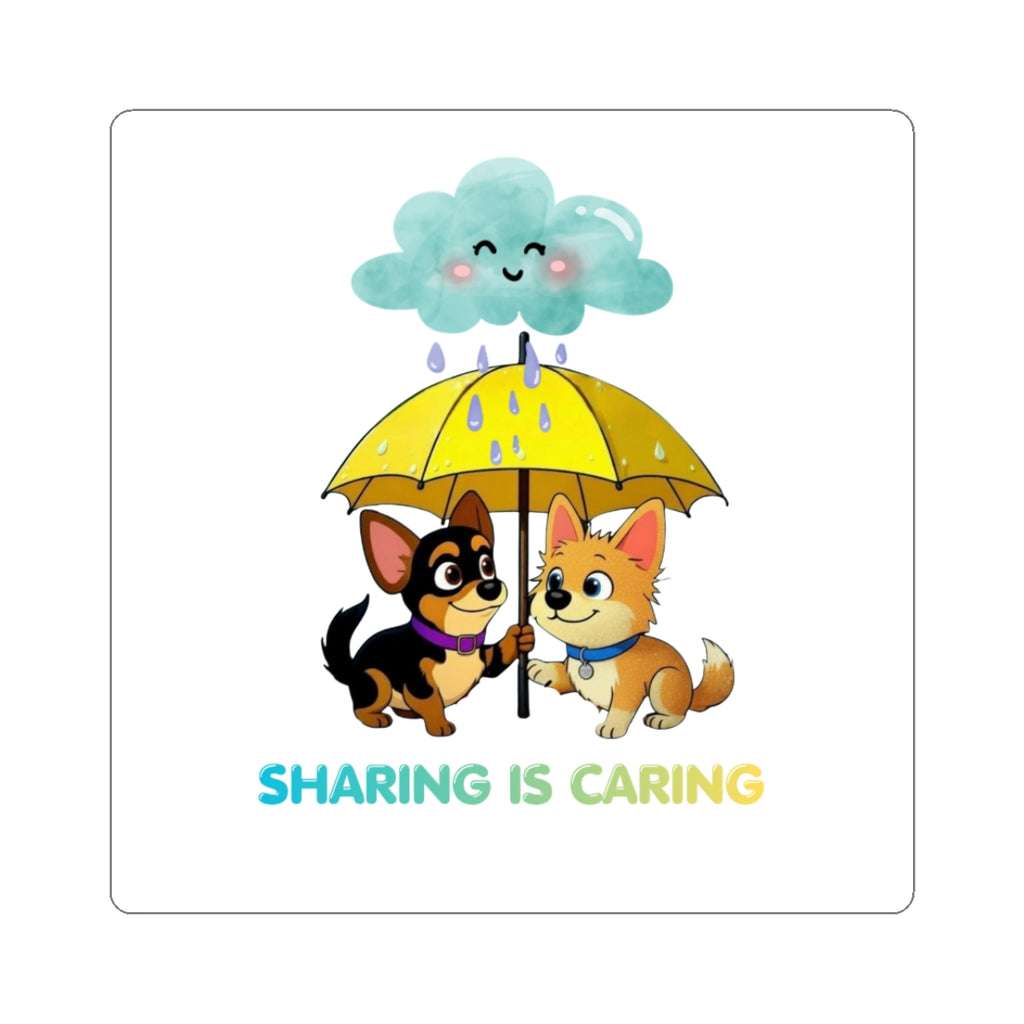 Kiss-Cut Sticker — Candy and Peeps Sharing Umbrella "Sharing Is Caring"
