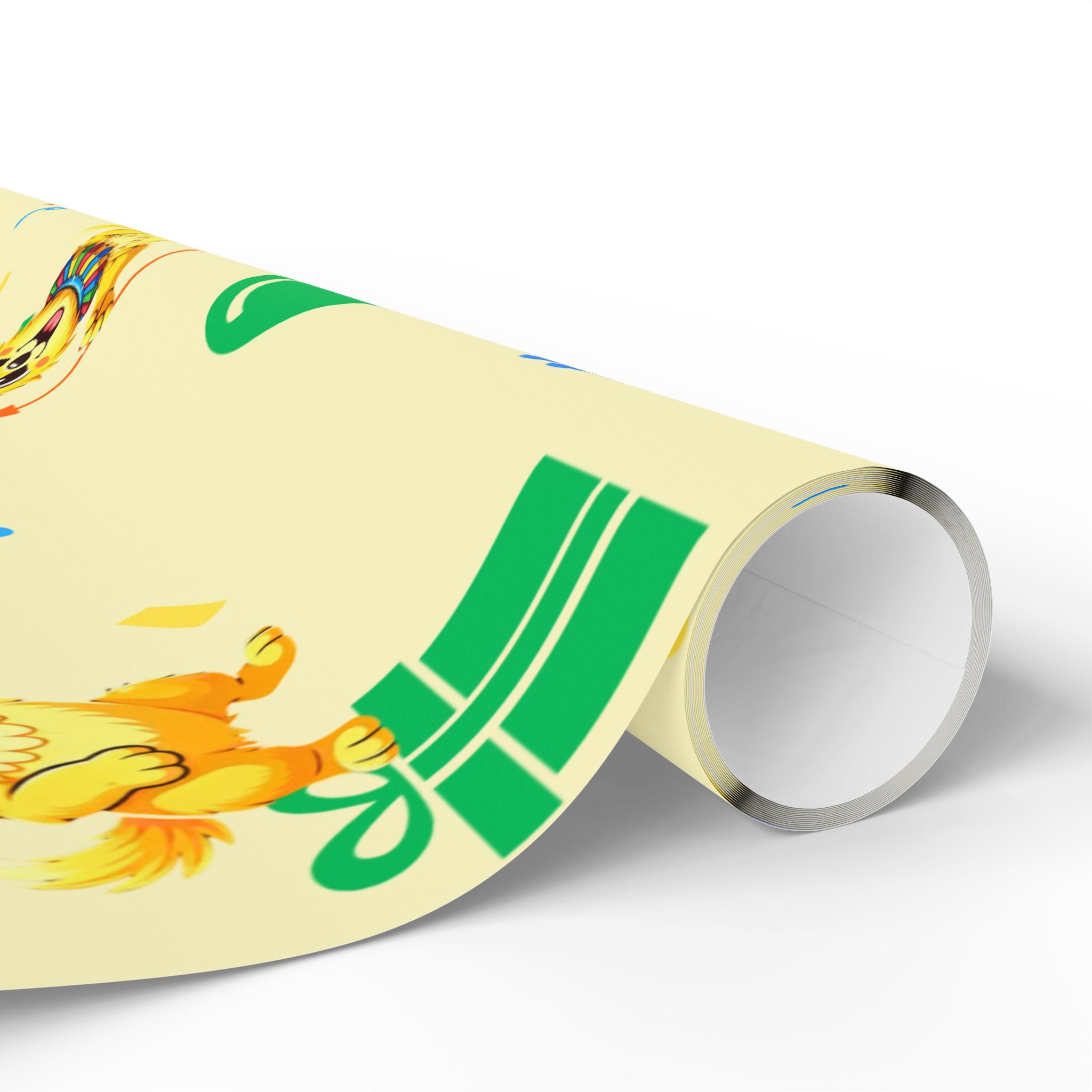 Silly Mutts Tales™ Peeps Birthday Gift Wrapping Paper – Butter Yellow