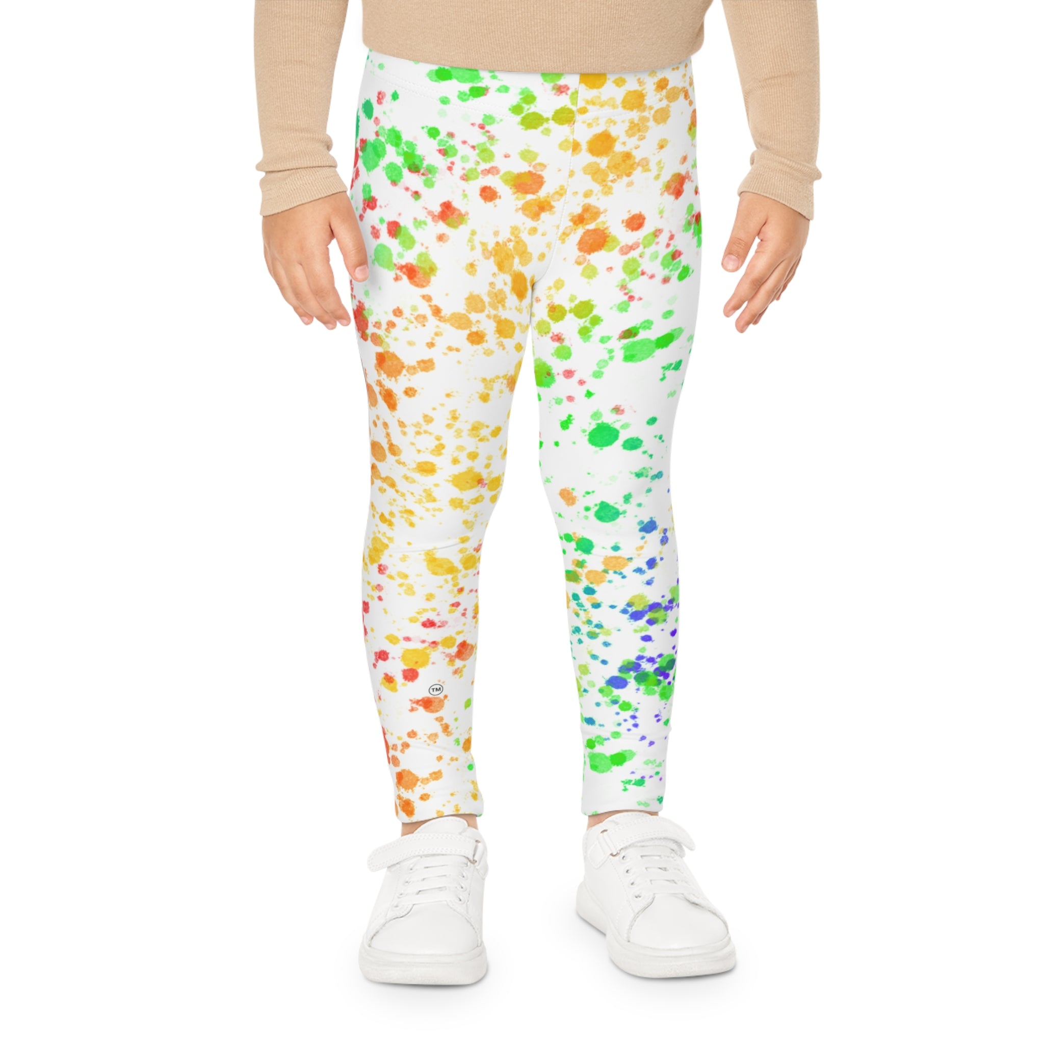 Kids Leggings — Rainbow Paint Splatter (matches "Color Your World" Tie Dye Tee)