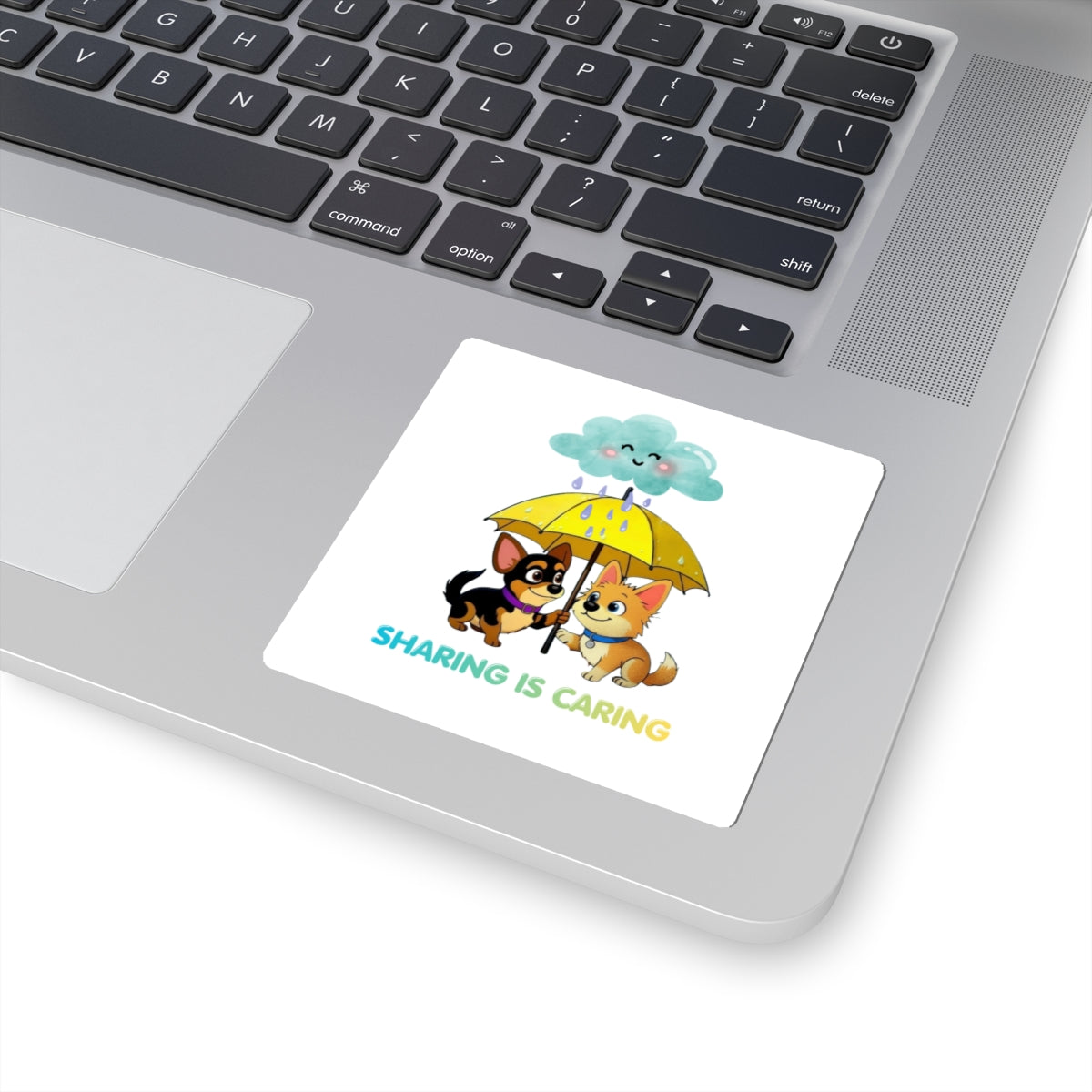 Kiss-Cut Sticker — Candy and Peeps Sharing Umbrella "Sharing Is Caring"