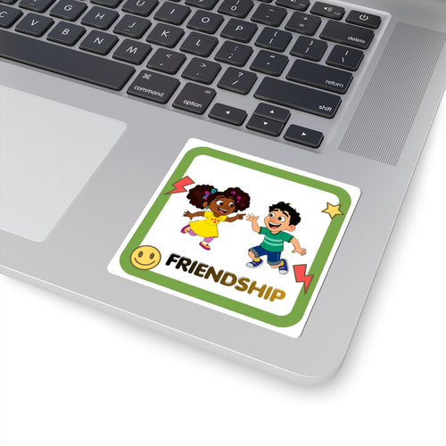 Friendship Kiss-Cut Sticker — Zoey and Joey High-Five Design