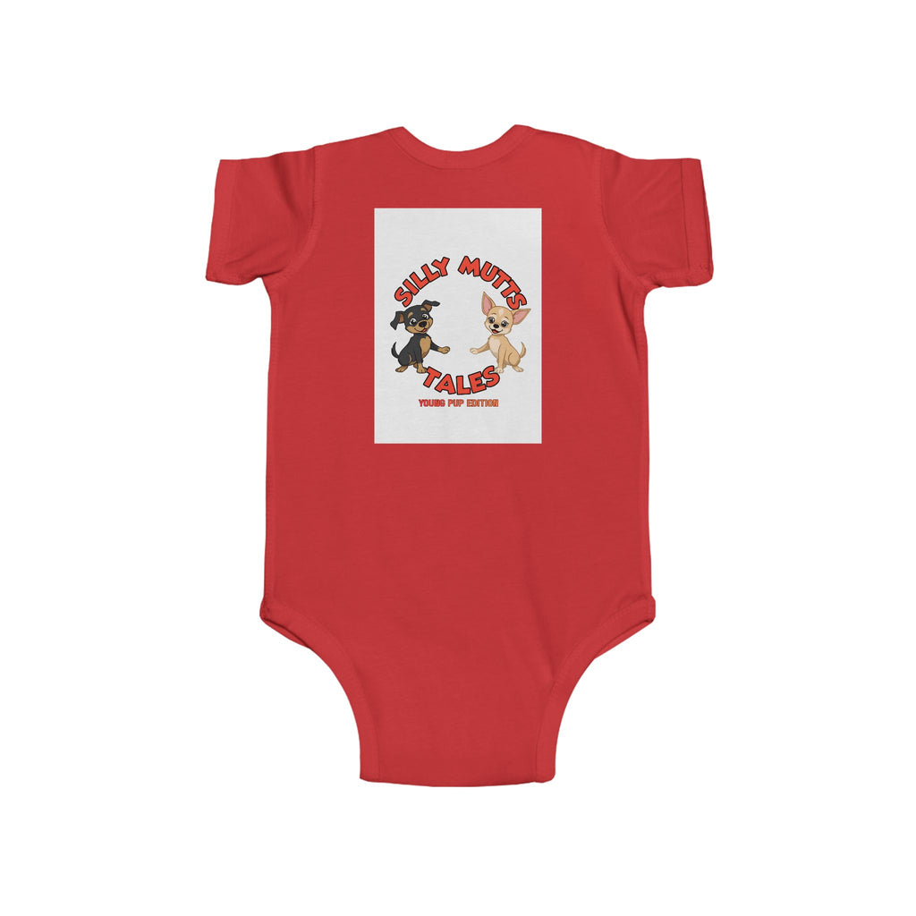 Infant Bodysuit — "Show You Care, Grow Together" Silly Mutts Tales Dogs (Peeps & Candy)