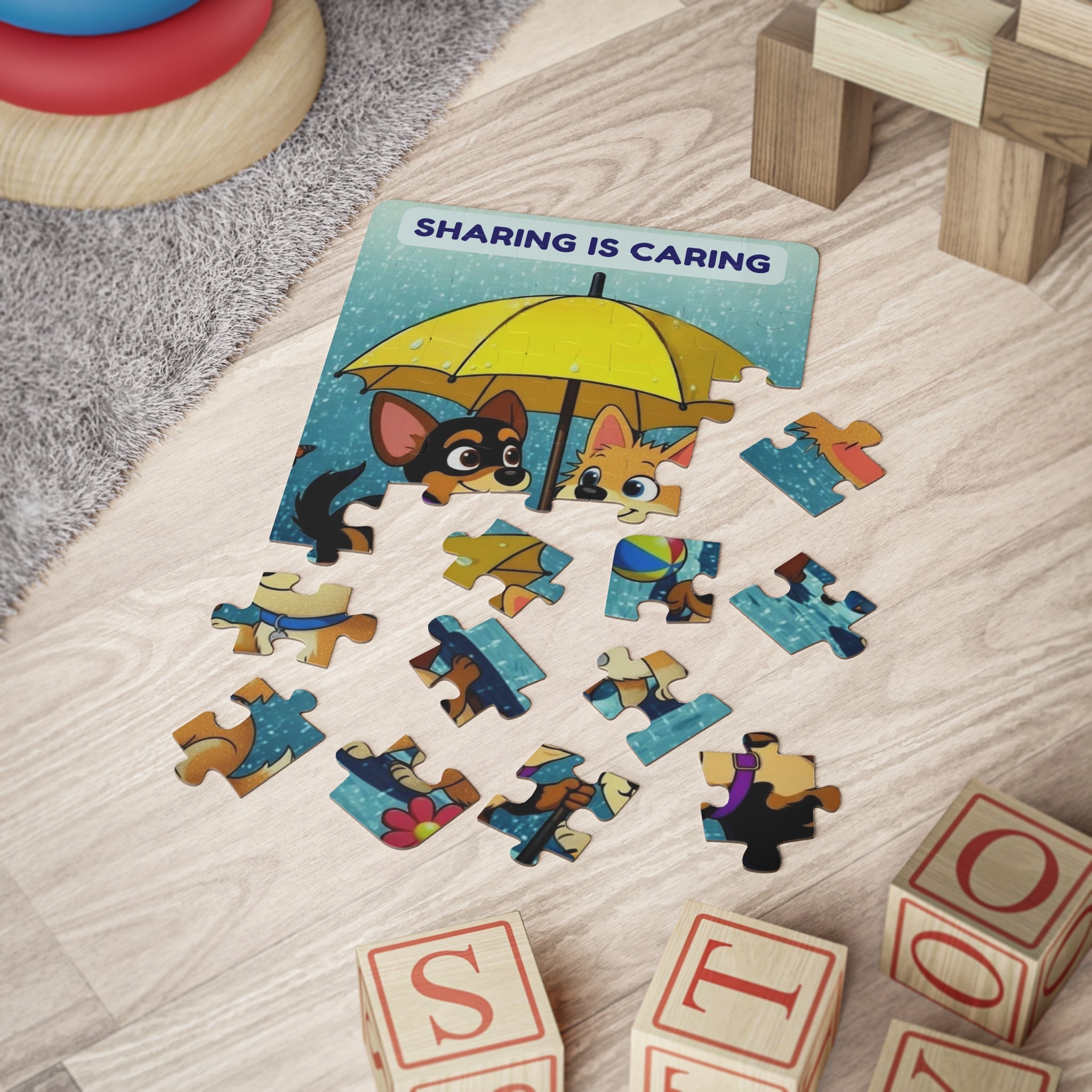 Kids' Puzzle — "Sharing Is Caring" Peeps & Candy Rainy Day Puzzle (30-Piece)