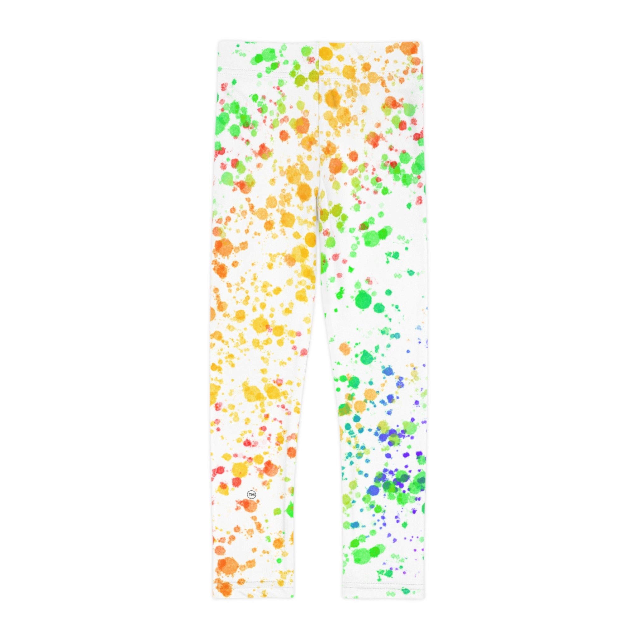 Kids Leggings — Rainbow Paint Splatter (matches "Color Your World" Tie Dye Tee)