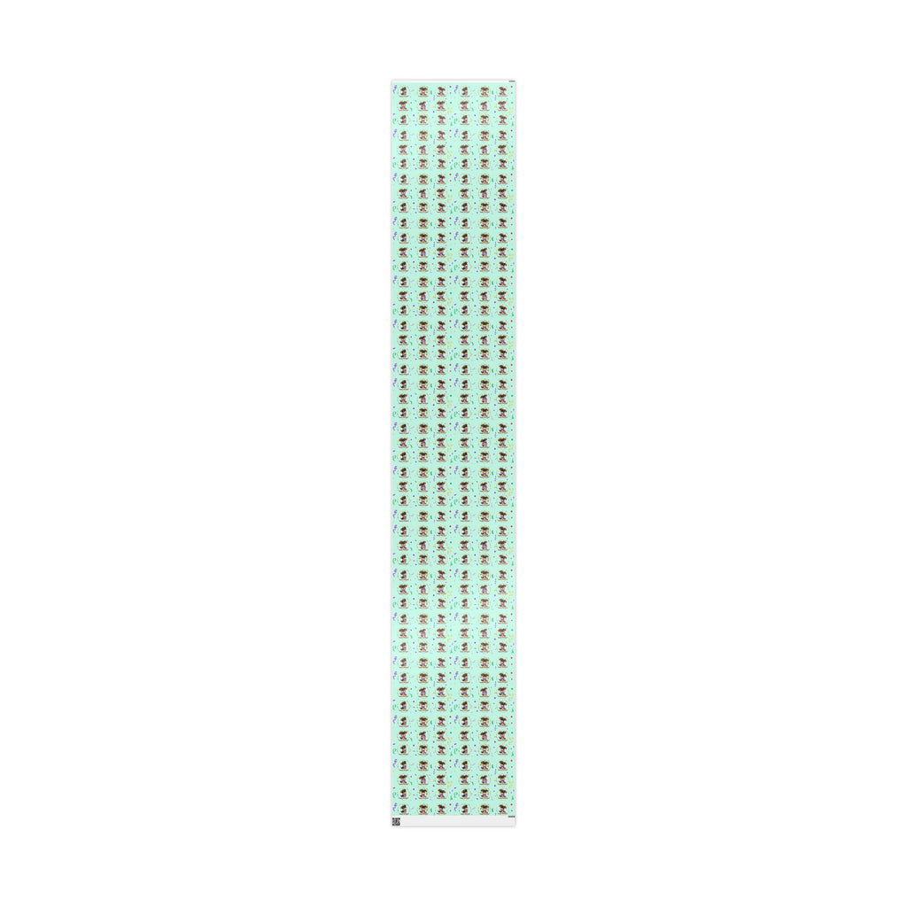 Silly Mutts Tales™ Candy Happy Birthday Gift Wrapping Paper – Mint Pastel