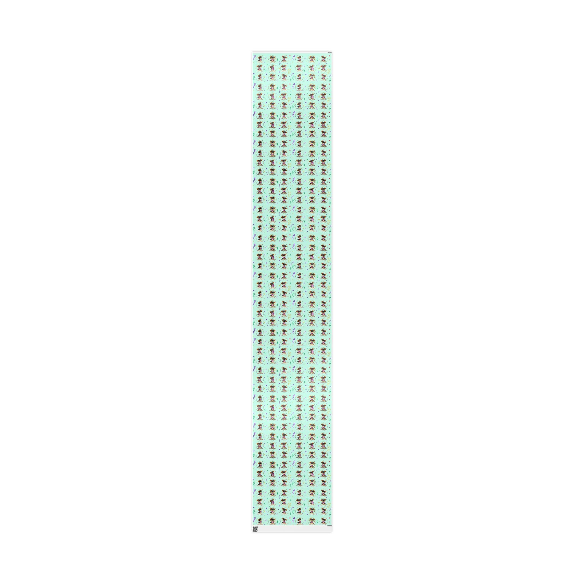 Silly Mutts Tales™ Candy Happy Birthday Gift Wrapping Paper – Mint Pastel